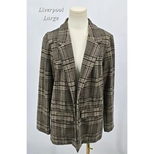 Liverpool Los Angeles Boyfriend Blazer – Tan/Black Glen Plaid